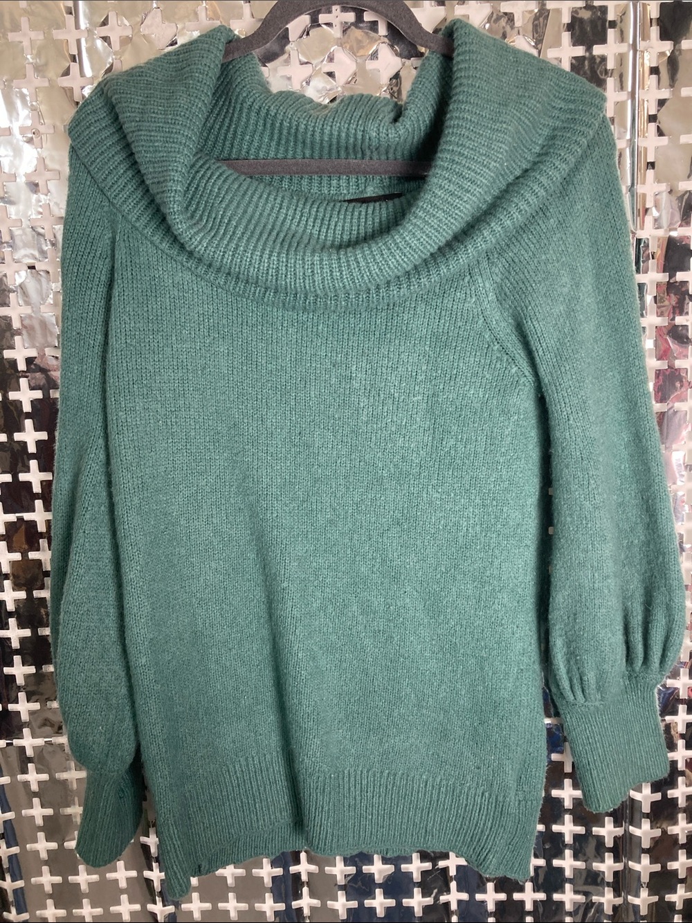Express Emerald Green Cowl Neck Sweater